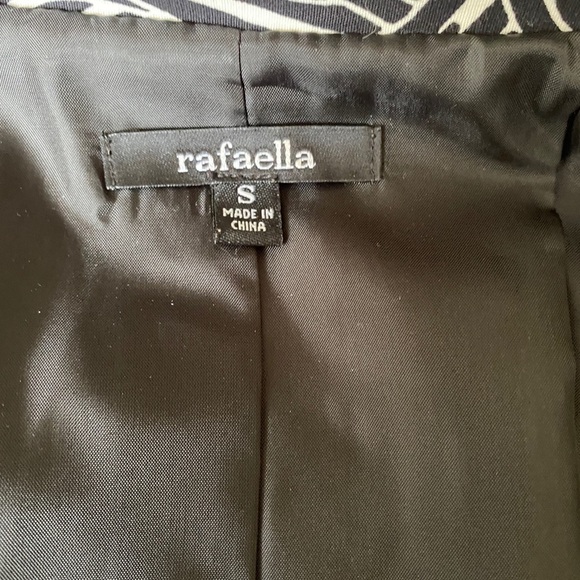 🌟Rafaella Woman’s 3/4 sleeve Black White Button Blazer Abstract Print Size: S - Picture 5 of 11